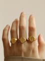 thumb Brass Round  Flower Vintage Band Ring 1