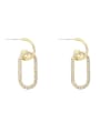 thumb Copper Rhinestone Locket Minimalist Drop Trend Korean Fashion Earring 0