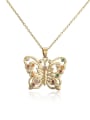 thumb Brass Rhinestone  Trend Butterfly Pendant Necklace 3