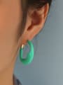 thumb Brass Enamel Geometric Minimalist Huggie Earring 1