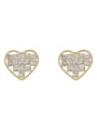 thumb Copper Cubic Zirconia Heart Minimalist Stud Trend Korean Fashion Earring 0