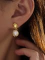 thumb Brass Imitation Pearl Geometric Vintage Drop Earring 1