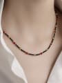 thumb Brass Natural Stone Geometric Hip Hop Beaded Necklace 2