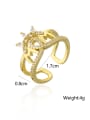 thumb Brass Cubic Zirconia Butterfly Vintage Stackable Ring 1