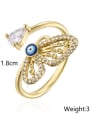 thumb Brass Cubic Zirconia Butterfly Vintage Band Ring 3