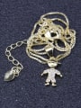 thumb Brass Cubic Zirconia Angel Cute Necklace 1