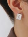 thumb Brass Cubic Zirconia Water Drop Minimalist Stud Earring 2