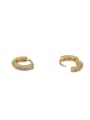 thumb Brass Cubic Zirconia Round Minimalist Huggie Earring 2