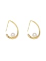 thumb Brass Imitation Pearl Water Drop Minimalist Stud Trend Korean Fashion Earring 0