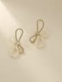 thumb Brass Imitation Pearl Bowknot Vintage Stud Trend Korean Fashion Earring 0