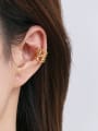 thumb Brass  Vintage Geometric double-layer hollow chain ear clip  Single 1
