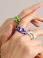 thumb Alloy Enamel Geometric Cute Band Ring 2
