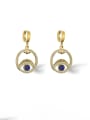 thumb Titanium Steel Cubic Zirconia Evil Eye Minimalist Drop Earring 0