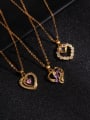 thumb Copper Cubic Zirconia Heart Trend Pendant Necklace 2