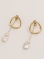 thumb Brass Imitation Pearl Geometric Minimalist Drop Trend Korean Fashion Earring 3