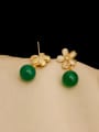 thumb Brass Imitation Pearl Flower Minimalist Drop Earring 1