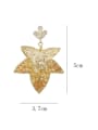 thumb Brass Imitation crystal  Maple leaf  Ethnic Drop Earring 2