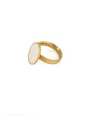 thumb Brass Shell Oval Minimalist Band Ring 2