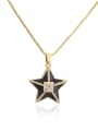 thumb Brass Rhinestone Enamel Star Ethnic Five-pointed star Pedant Necklace 4