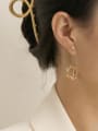 thumb Brass Hollow Geometric Minimalist Drop Trend Korean Fashion Earring 1