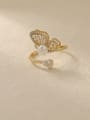 thumb Brass Cubic Zirconia Butterfly Vintage Band Fashion Ring 0