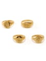 thumb Brass Round  Flower Vintage Band Ring 4