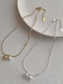 thumb Brass Freshwater Pearl Geometric Dainty Necklace 3
