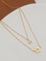 thumb Brass Geometric Minimalist Multi Strand Necklace 2