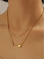 thumb Brass Holllow  Geometric  Chain Vintage Necklace 1