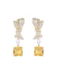 thumb Brass Cubic Zirconia Geometric Luxury Cluster Earring 4