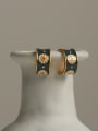 thumb Brass Enamel Flower Vintage Stud Earring 3
