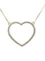 thumb Brass Cubic Zirconia Heart Minimalist Pendant Necklace 0