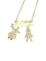 thumb Brass Cubic Zirconia Letter Dainty Necklace 3