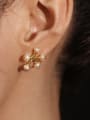 thumb Brass Imitation Pearl Tree Minimalist Stud Earring 1