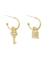 thumb Brass Rhinestone Key Classic Drop Trend Korean Fashion Earring 0