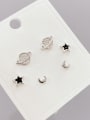 thumb Brass Cubic Zirconia Star Minimalist Stud Earring Set 1