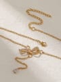 thumb Brass Cubic Zirconia Bowknot Vintage Tassel Trend Korean Fashion Necklace 0