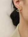 thumb Brass Cubic Zirconia Bowknot Tassel Vintage Single Trend Korean Fashion Earring 1