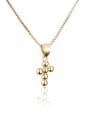 thumb Brass Cross  Earring and Necklace Set 1