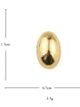 thumb Brass Smooth Oval Minimalist Stud Earring 3