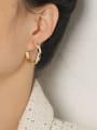 thumb Brass Cubic Zirconia Enamel Geometric Trend Clip Earring 1