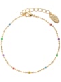 thumb Brass Bead  Minimalist Rainbow Bracelet and Necklace Set 0