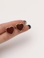 thumb Brass Enamel Heart Minimalist Stud Trend Korean Fashion Earring 2