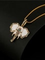 thumb Brass Rhinestone Enamel  Trend Elephant Pendant Necklace 1