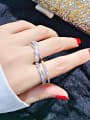 thumb Copper +Cubic Zirconia White Bowknot Trend Stackable Ring/ Free Size Ring 1