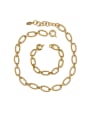 thumb Brass Hollow Geometric  chain Vintage Necklace 3