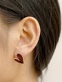 thumb Brass Enamel Heart Minimalist Stud Trend Korean Fashion Earring 1