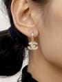 thumb Brass Cubic Zirconia Geometric Vintage  C shape Huggie Trend Korean Fashion Earring 1