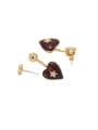 thumb Brass Enamel Heart Minimalist Drop Earring 3