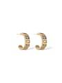 thumb Brass Cubic Zirconia Feather Trend Stud Earring 0